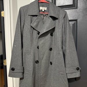 Anne Klein Women's Charcoal Double-Breasted Trench Coat